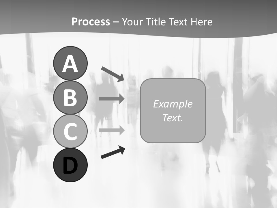 A Group Of People Walking Down A Hallway PowerPoint Template