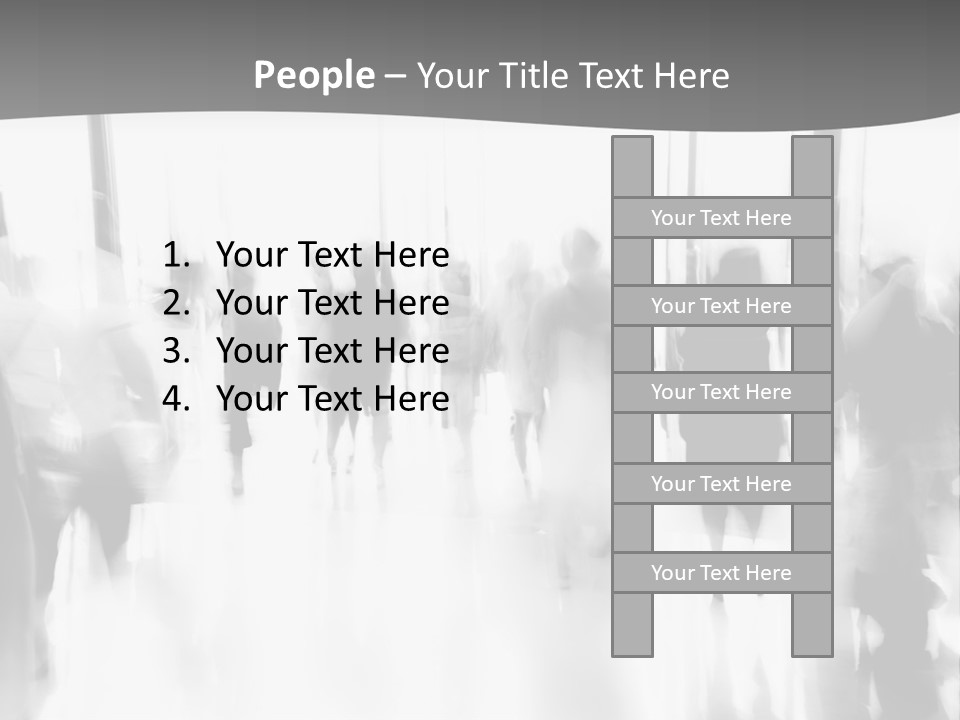 A Group Of People Walking Down A Hallway PowerPoint Template