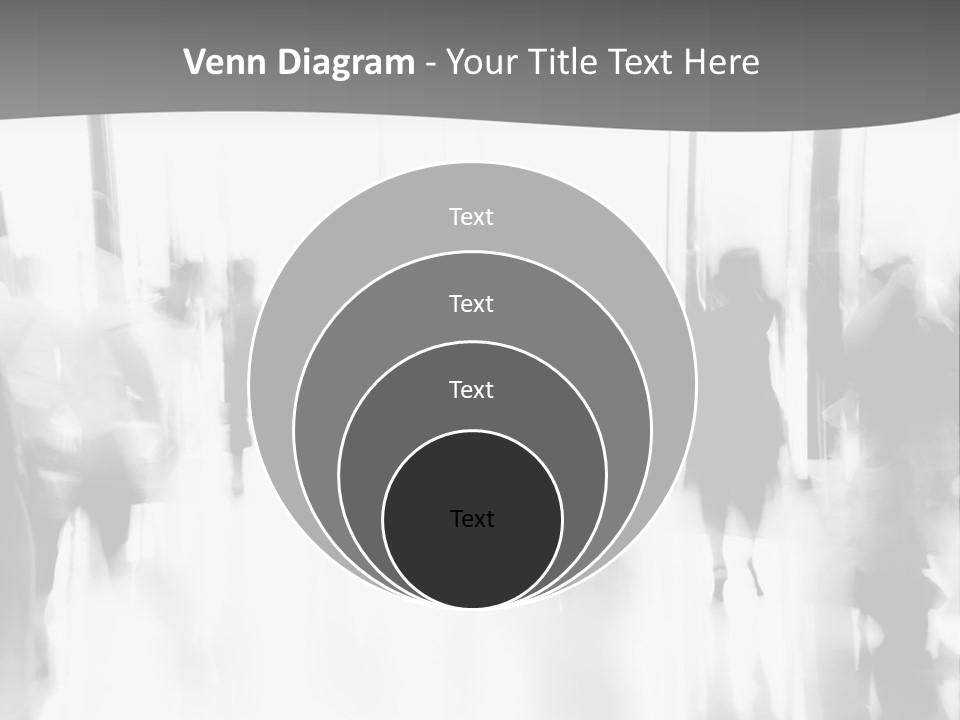 A Group Of People Walking Down A Hallway PowerPoint Template