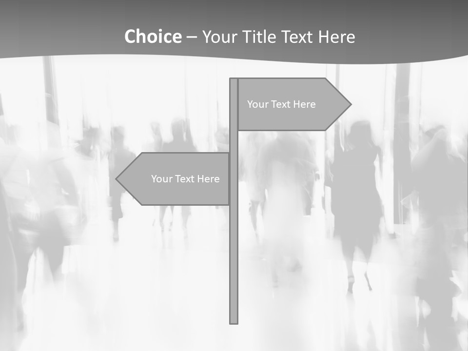 A Group Of People Walking Down A Hallway PowerPoint Template
