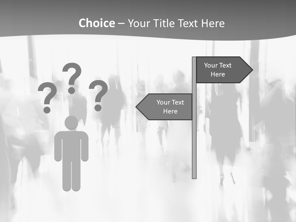 A Group Of People Walking Down A Hallway PowerPoint Template
