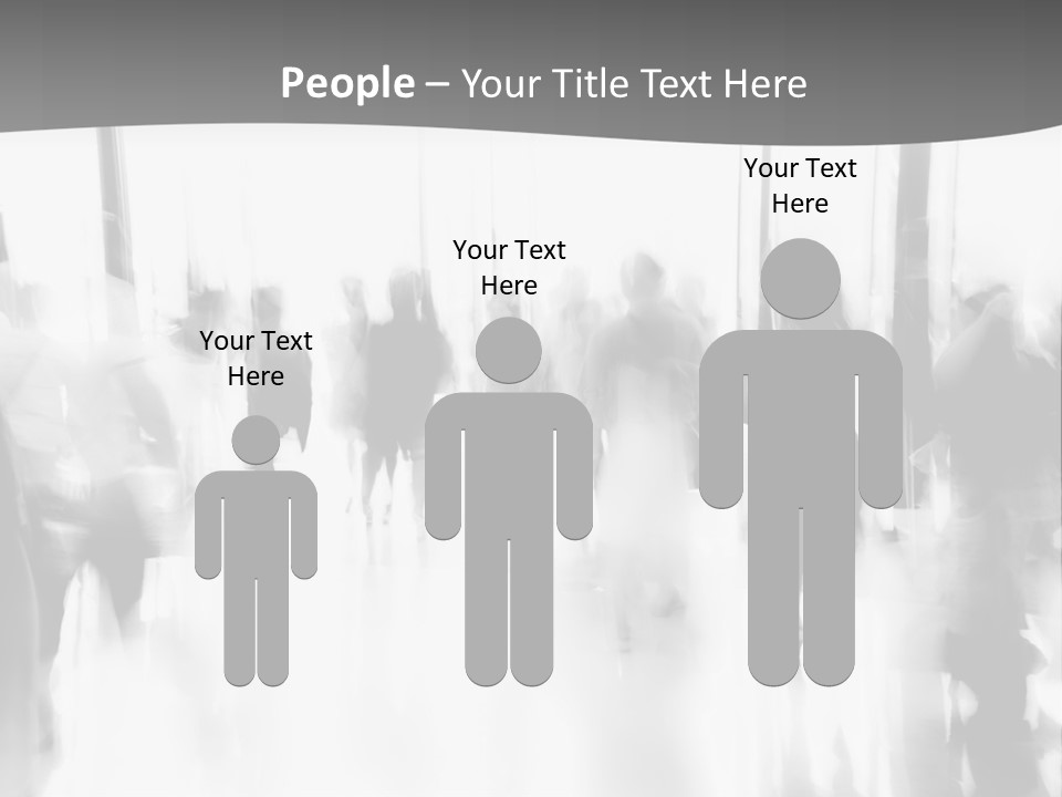 A Group Of People Walking Down A Hallway PowerPoint Template