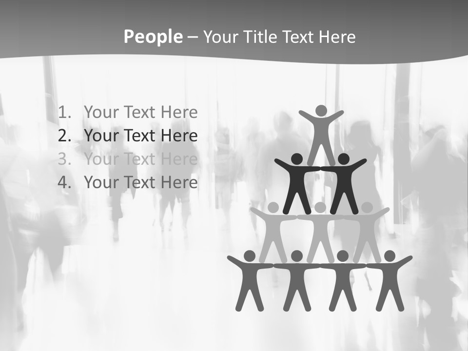 A Group Of People Walking Down A Hallway PowerPoint Template