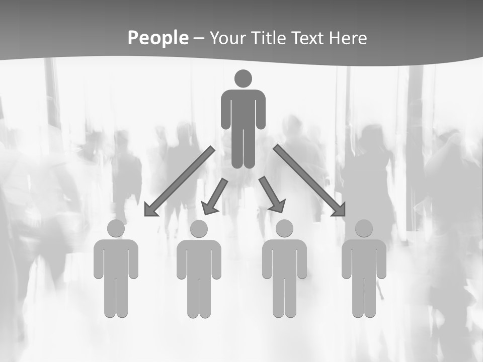 A Group Of People Walking Down A Hallway PowerPoint Template