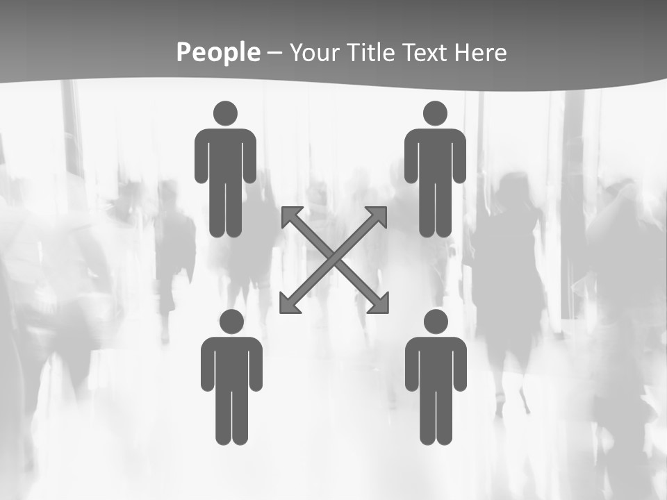 A Group Of People Walking Down A Hallway PowerPoint Template