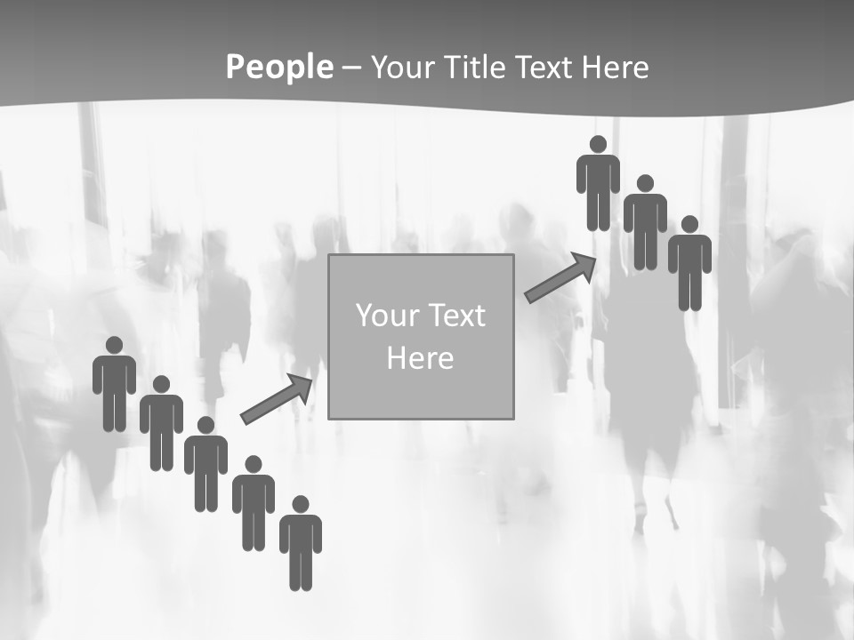 A Group Of People Walking Down A Hallway PowerPoint Template