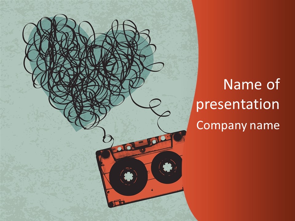 A Cassette Player With Headphones On Top Of It PowerPoint Template