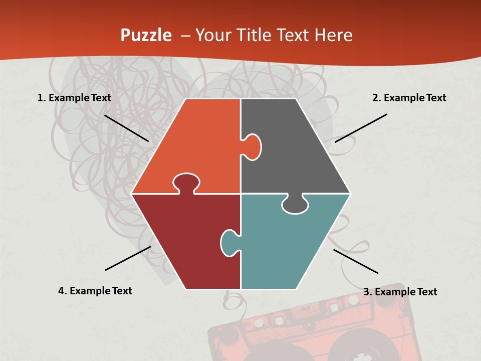 A Cassette Player With Headphones On Top Of It PowerPoint Template