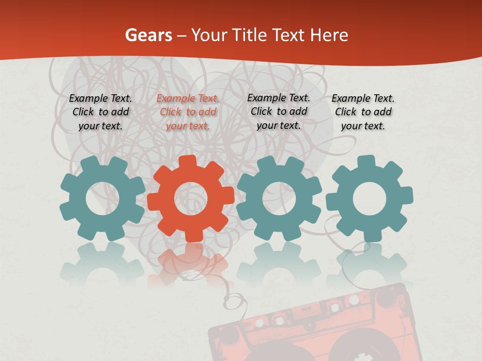 A Cassette Player With Headphones On Top Of It PowerPoint Template