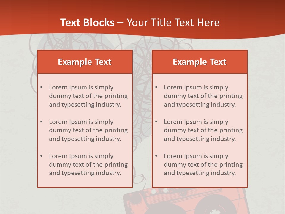 A Cassette Player With Headphones On Top Of It PowerPoint Template
