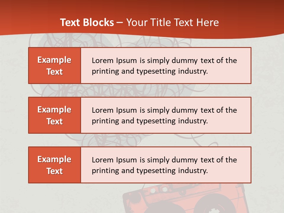 A Cassette Player With Headphones On Top Of It PowerPoint Template