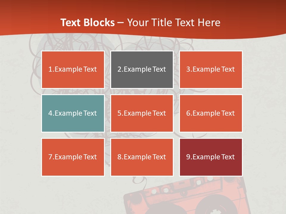 A Cassette Player With Headphones On Top Of It PowerPoint Template