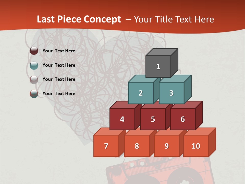 A Cassette Player With Headphones On Top Of It PowerPoint Template