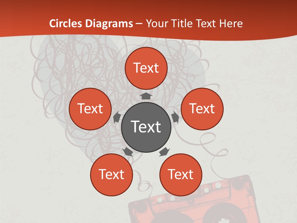 A Cassette Player With Headphones On Top Of It PowerPoint Template