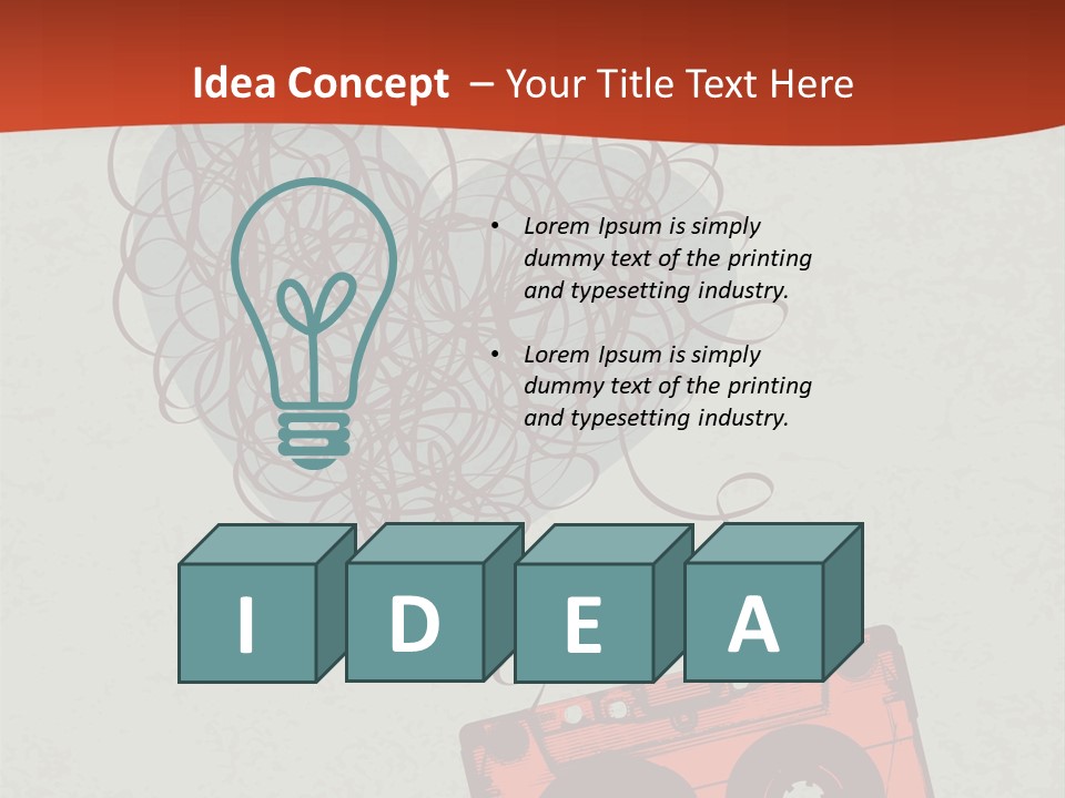 A Cassette Player With Headphones On Top Of It PowerPoint Template