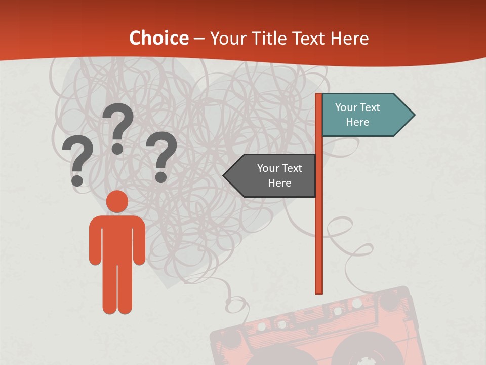 A Cassette Player With Headphones On Top Of It PowerPoint Template