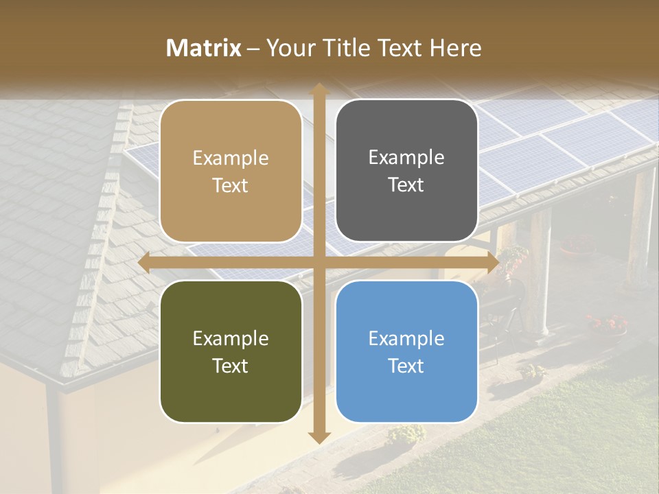 A House With Solar Panels On The Roof PowerPoint Template