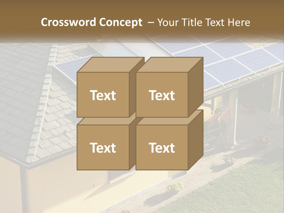 A House With Solar Panels On The Roof PowerPoint Template