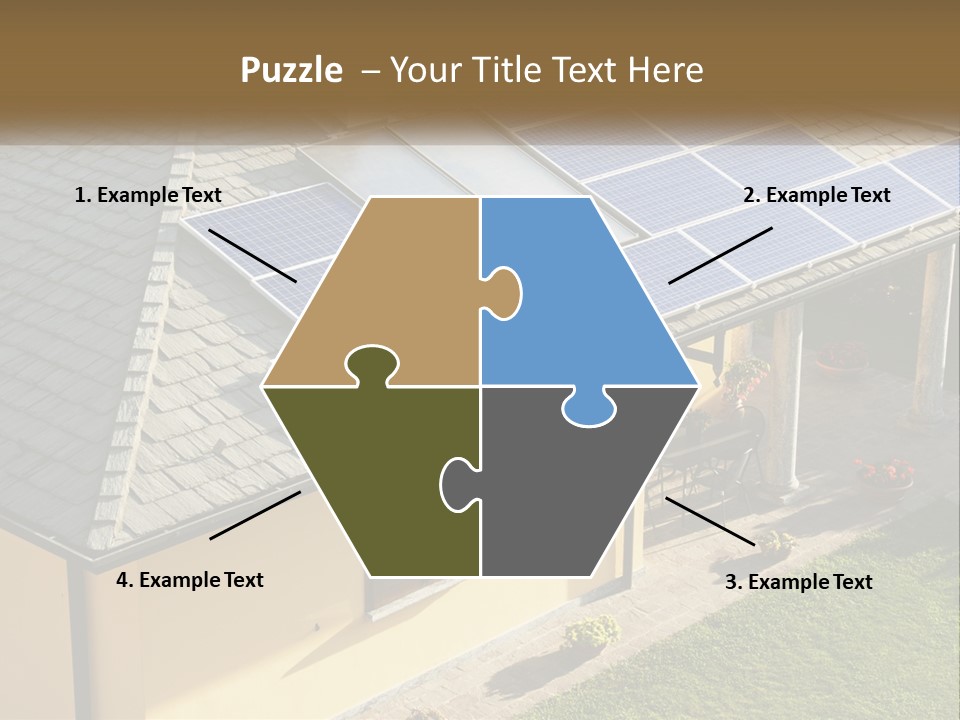 A House With Solar Panels On The Roof PowerPoint Template