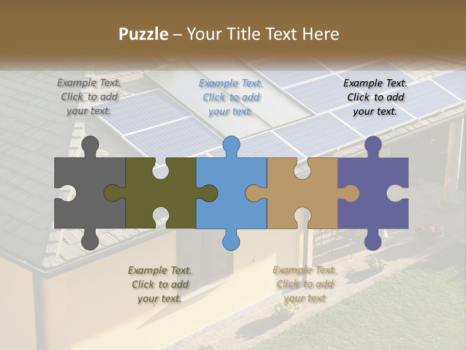 A House With Solar Panels On The Roof PowerPoint Template