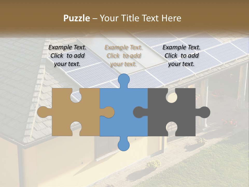 A House With Solar Panels On The Roof PowerPoint Template