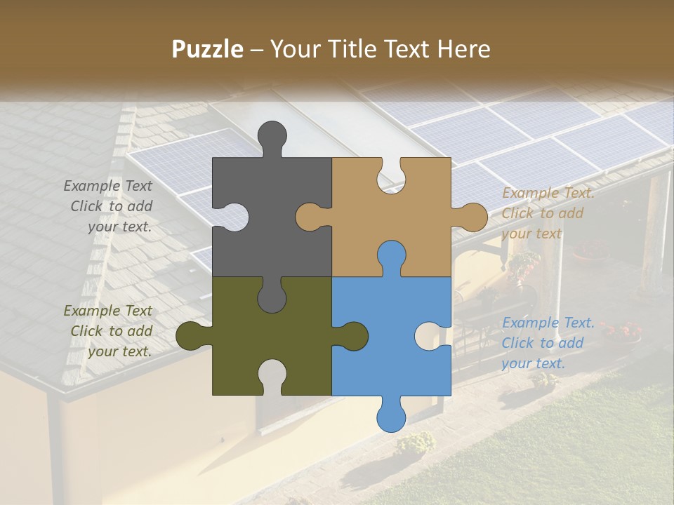 A House With Solar Panels On The Roof PowerPoint Template