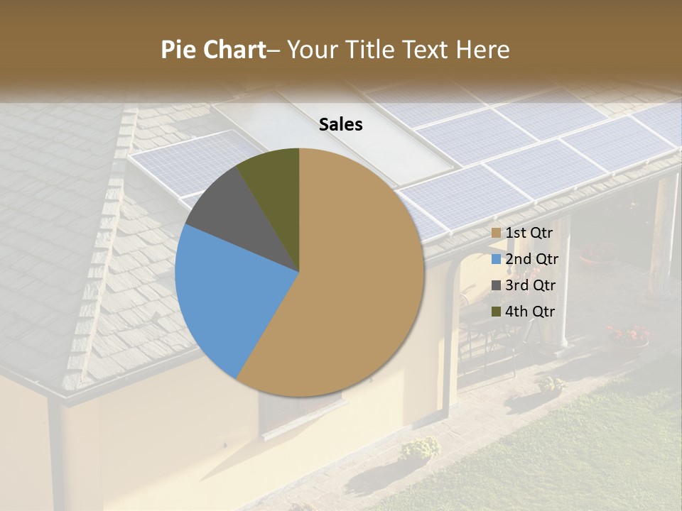 A House With Solar Panels On The Roof PowerPoint Template