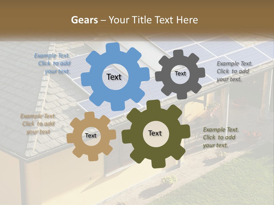 A House With Solar Panels On The Roof PowerPoint Template