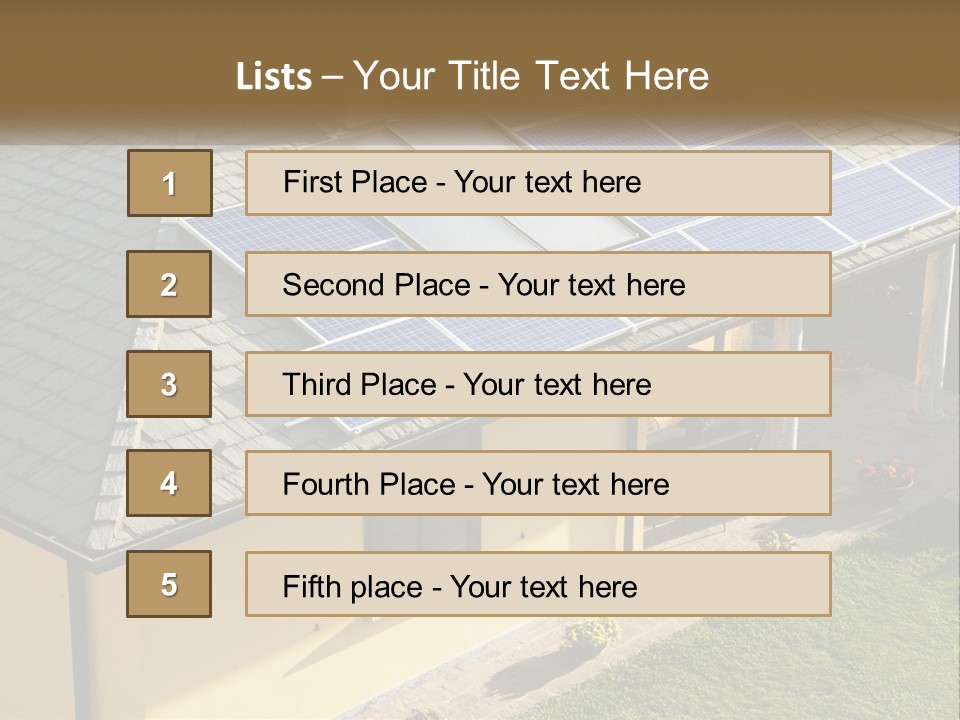 A House With Solar Panels On The Roof PowerPoint Template