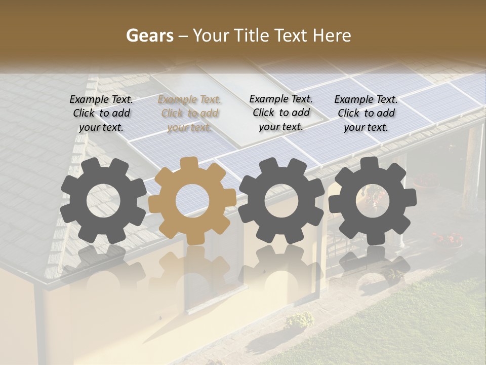 A House With Solar Panels On The Roof PowerPoint Template