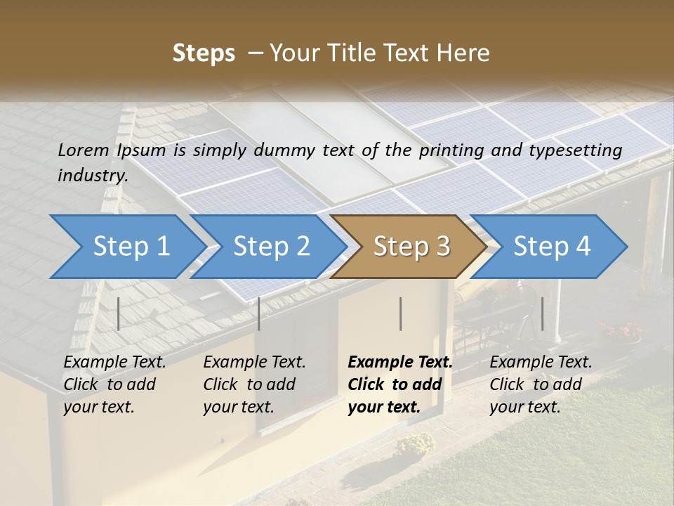 A House With Solar Panels On The Roof PowerPoint Template