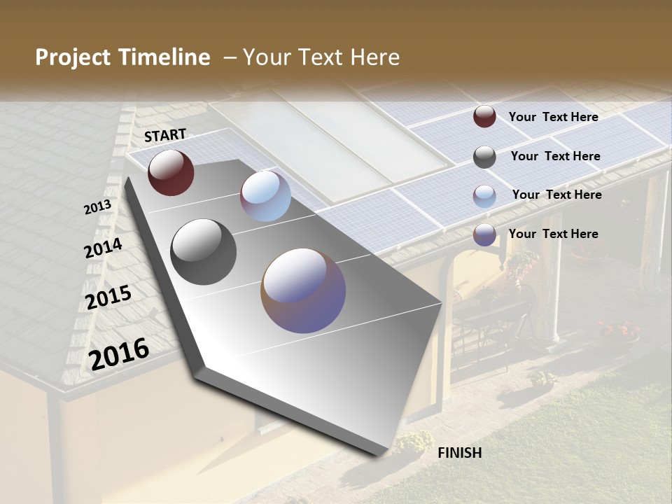 A House With Solar Panels On The Roof PowerPoint Template