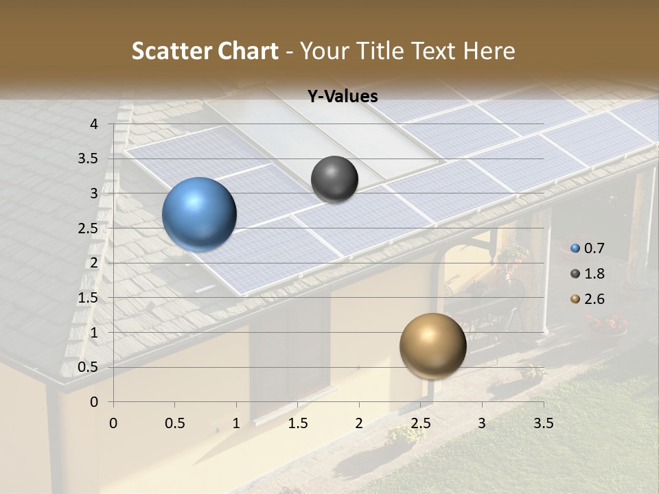 A House With Solar Panels On The Roof PowerPoint Template