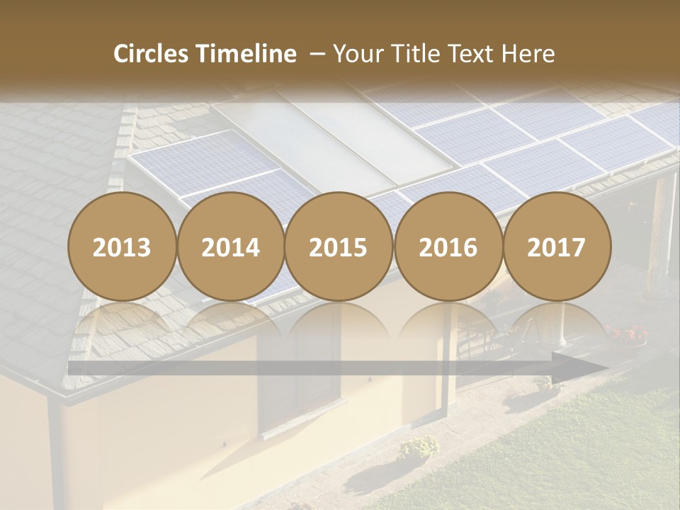 A House With Solar Panels On The Roof PowerPoint Template