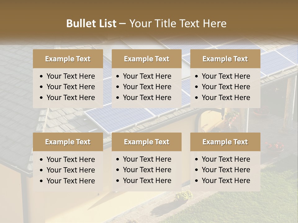 A House With Solar Panels On The Roof PowerPoint Template