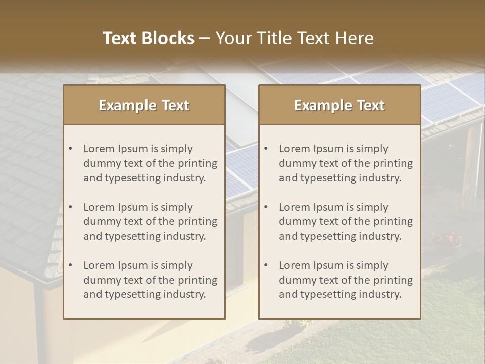 A House With Solar Panels On The Roof PowerPoint Template