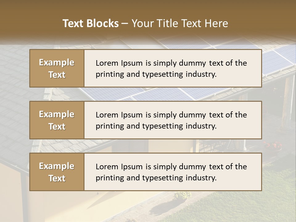 A House With Solar Panels On The Roof PowerPoint Template