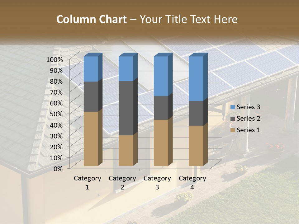 A House With Solar Panels On The Roof PowerPoint Template
