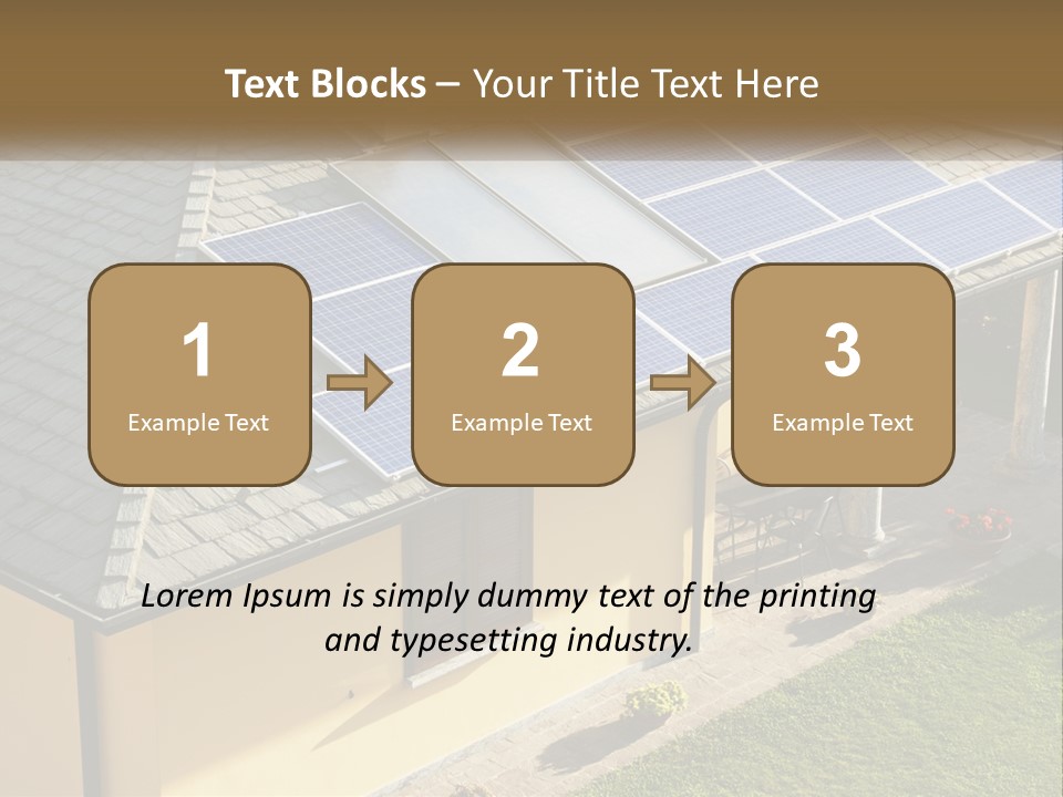 A House With Solar Panels On The Roof PowerPoint Template