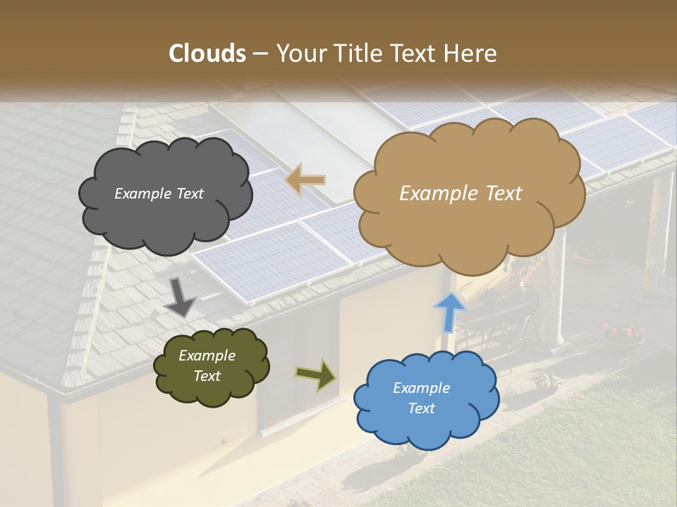 A House With Solar Panels On The Roof PowerPoint Template