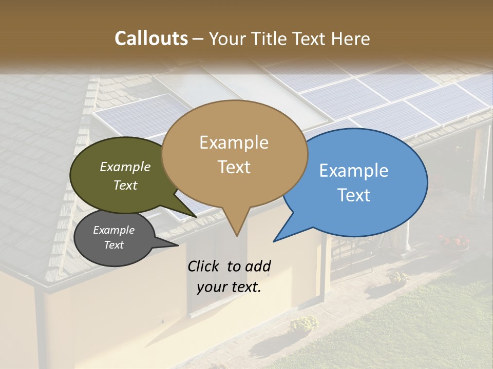 A House With Solar Panels On The Roof PowerPoint Template