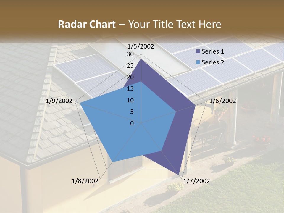 A House With Solar Panels On The Roof PowerPoint Template