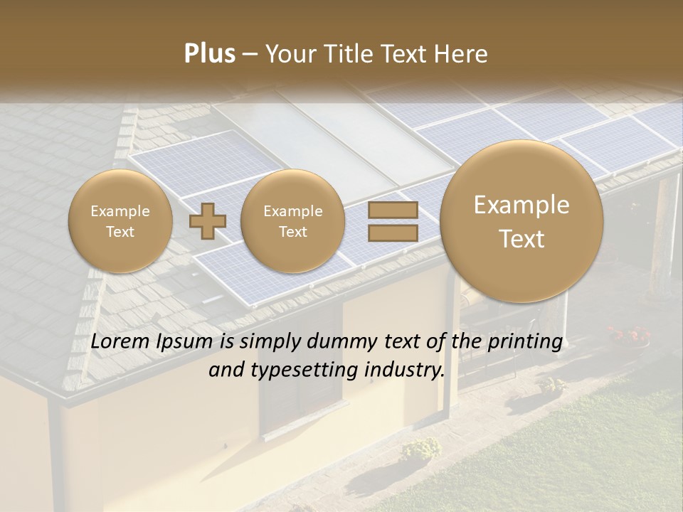 A House With Solar Panels On The Roof PowerPoint Template