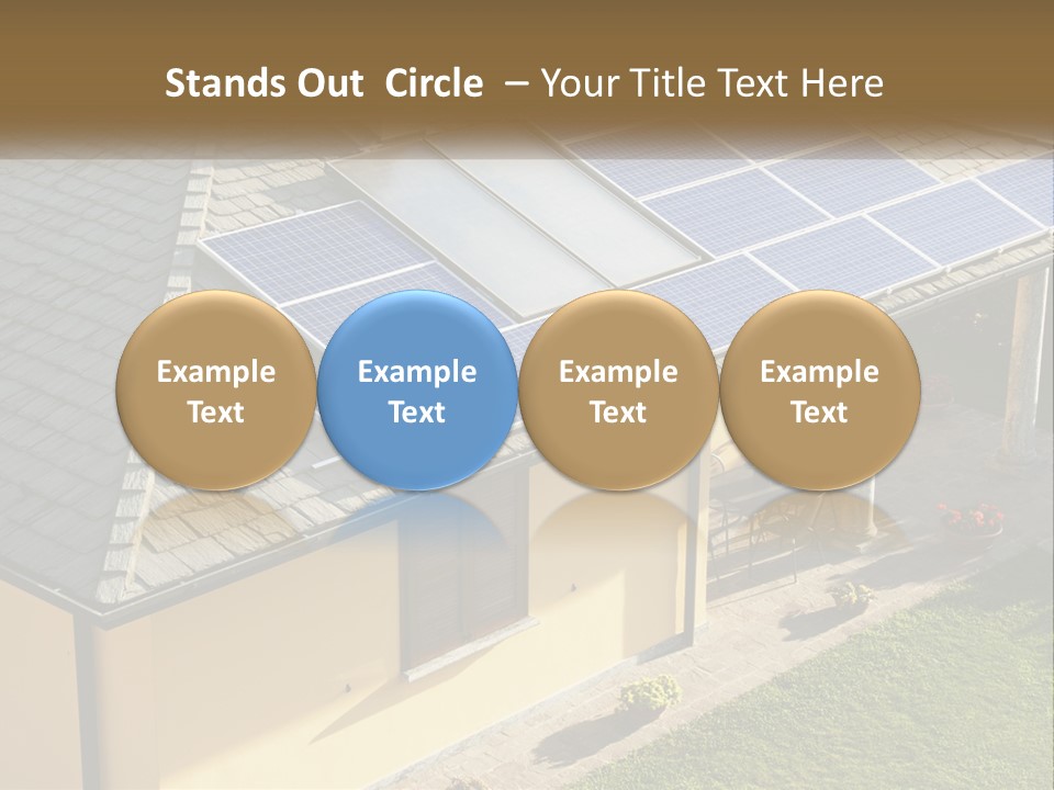 A House With Solar Panels On The Roof PowerPoint Template