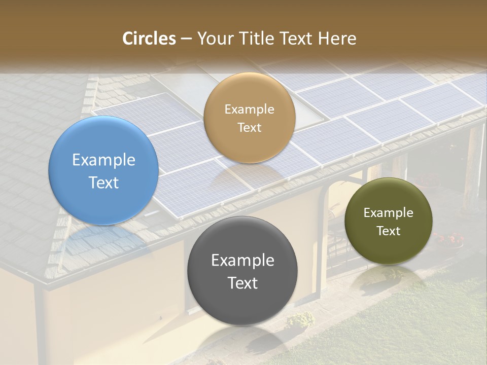 A House With Solar Panels On The Roof PowerPoint Template