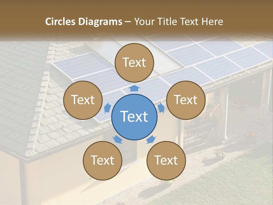 A House With Solar Panels On The Roof PowerPoint Template