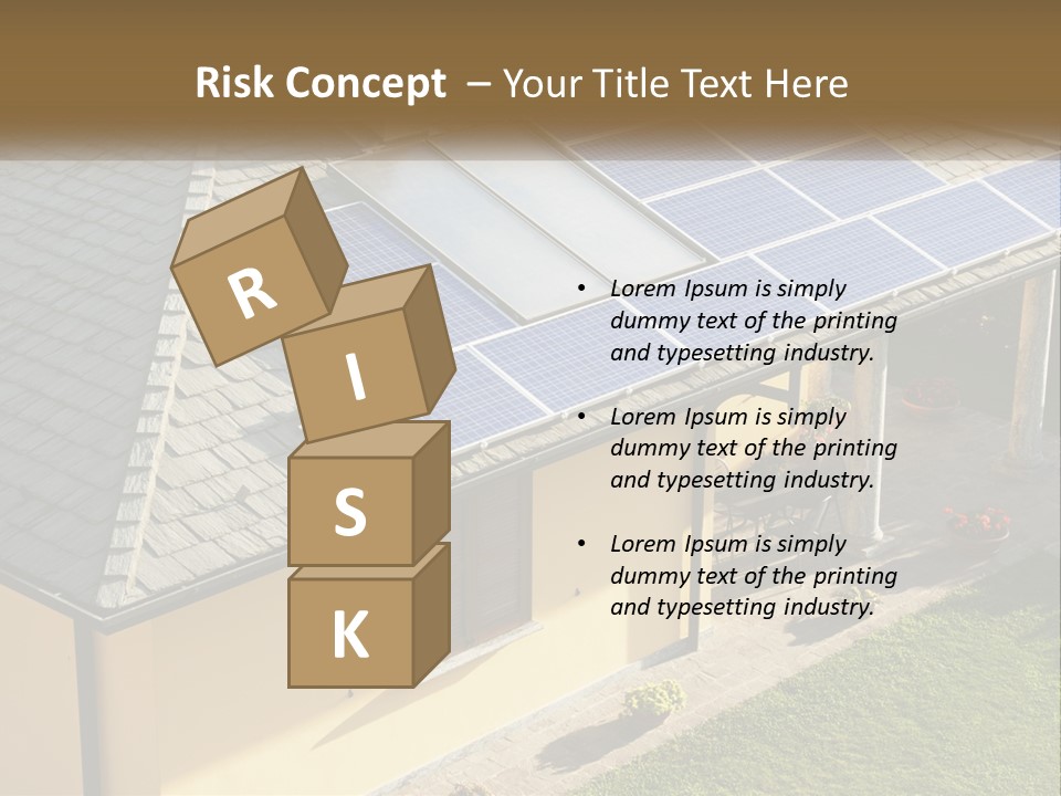A House With Solar Panels On The Roof PowerPoint Template
