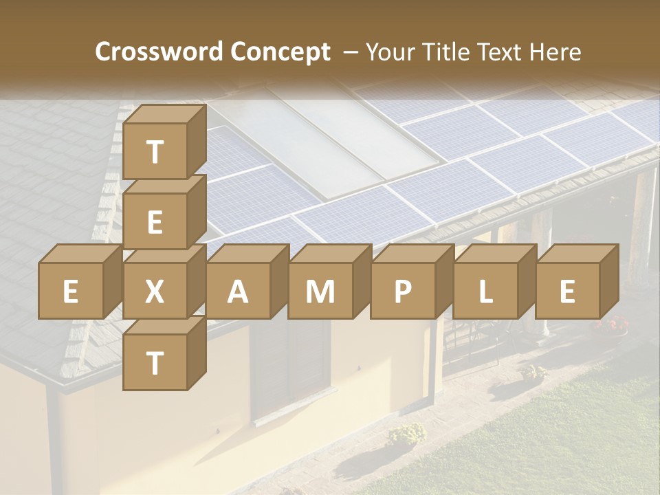 A House With Solar Panels On The Roof PowerPoint Template