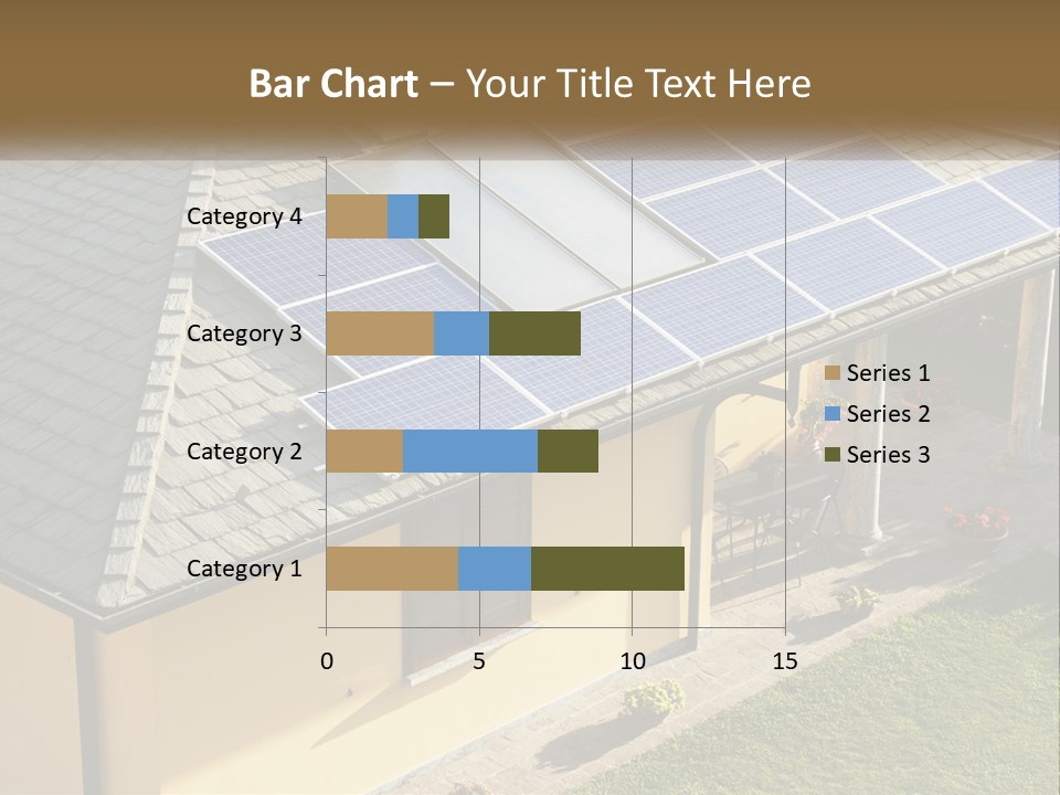 A House With Solar Panels On The Roof PowerPoint Template