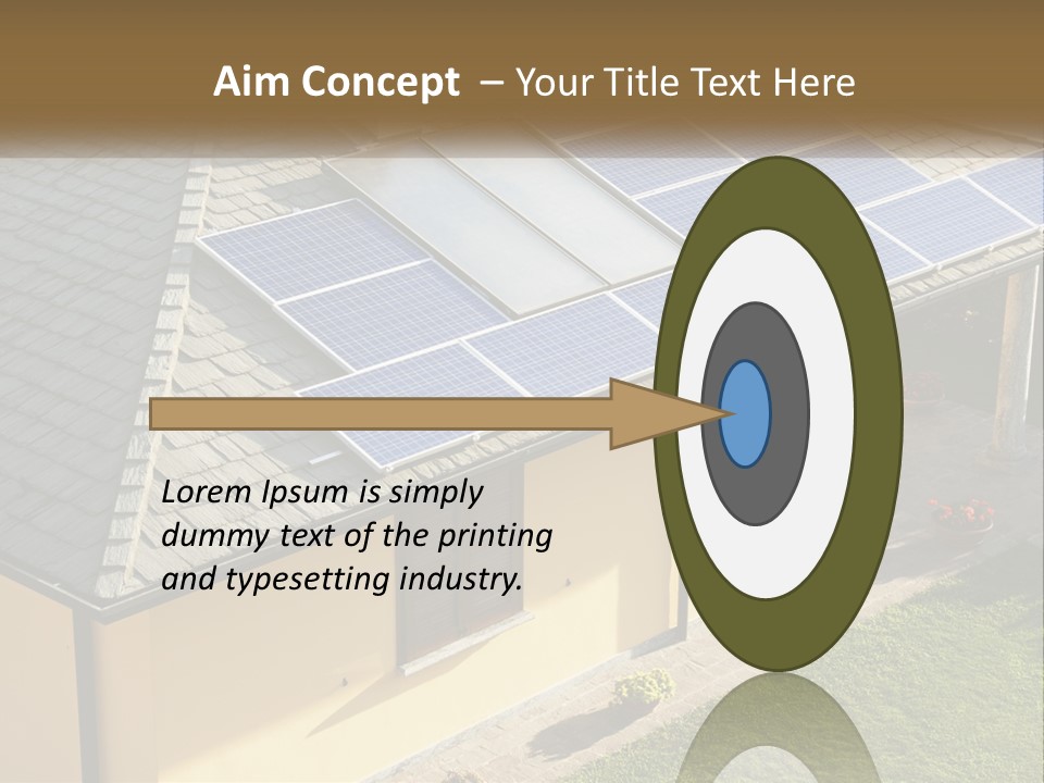 A House With Solar Panels On The Roof PowerPoint Template